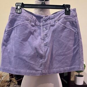 No Boundaries Lavender Corduroy Button-Front Mini Skirt